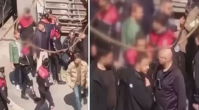 لحظات اعتقال أحد المشتبه بهم في الاشتباك أمام القنصلية الإسرائيلية على الكاميرا