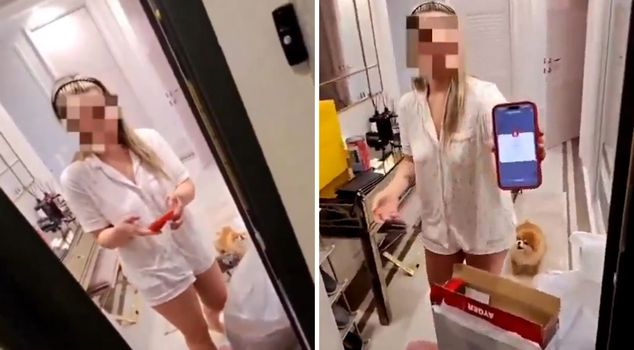 The woman who opened the door wanted something so much! The courier couldn't believe his eyes.