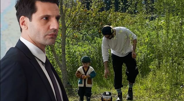 Kaan Urgancıoğlu enjoys nature with his son Ardıç.