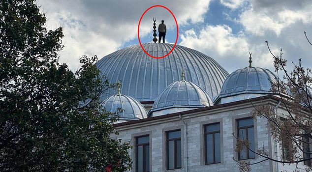 He climbed to the roof of the mosque to commit suicide and was brought down after a two-hour effort.