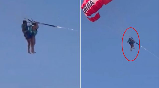 Scandalous footage! She was sexually assaulted while paragliding.