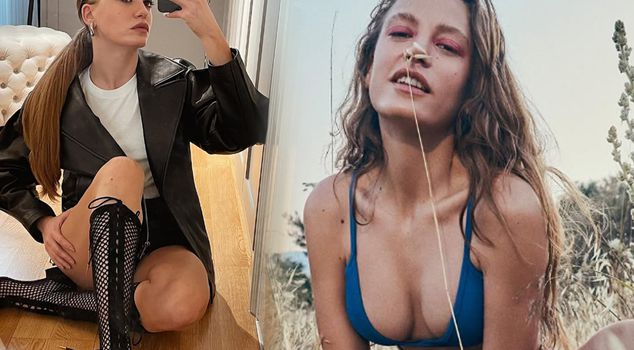 Serenay Sarıkaya drew attention with her glasses.