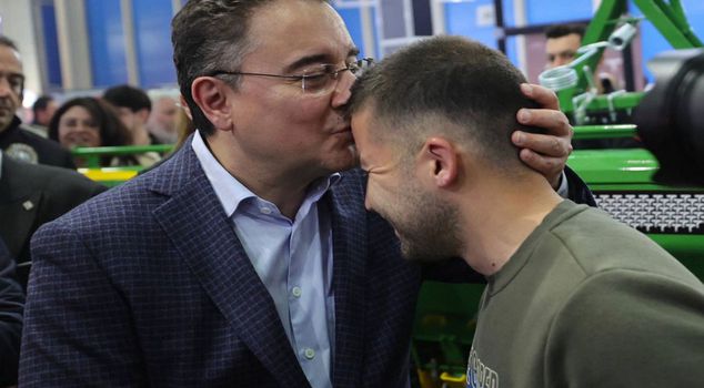 When Ali Babacan saw the 24-year-old young farmer, he kissed him on the forehead.
