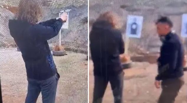 The moments when the police father gave shooting training to his son who killed 9 people.