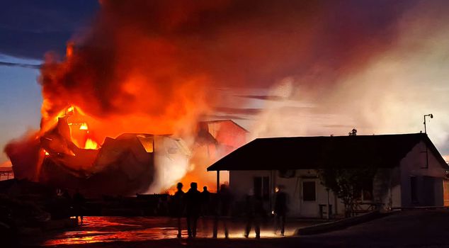Fire at a lumber factory in Edirne