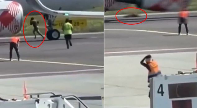 Horror at the airport! A man who ran to the plane's engine died tragically.