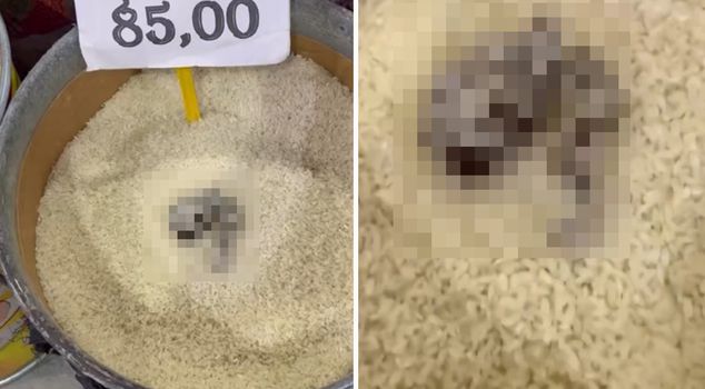 Cat feces were found in rice sold in the open, and the market was fined 52,000 TL.
