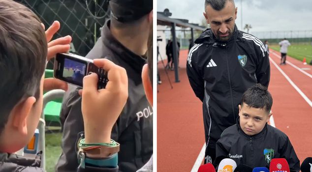 A little fan who recorded Serdar Dursun's goal with a push-button mobile phone received an unforgettable gift.