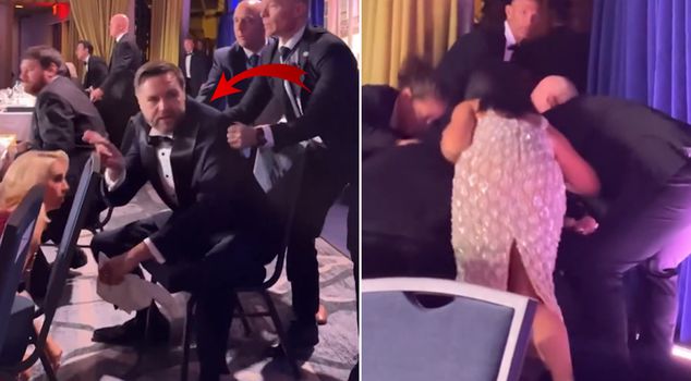 Striking image during the attack! Vance was evacuated first, while Trump stumbled as he was being escorted out.