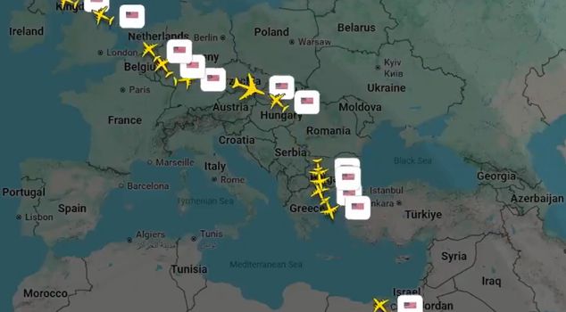 The US conducted military shipments to its bases in the UAE and Qatar overnight.