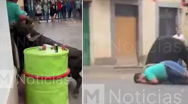 Not even the barrier could save them! The raging bull brutally killed the audience.