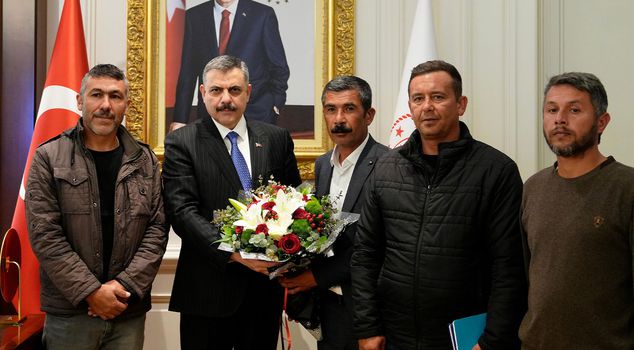 Miners ending their actions visited Interior Minister Çiftçi.