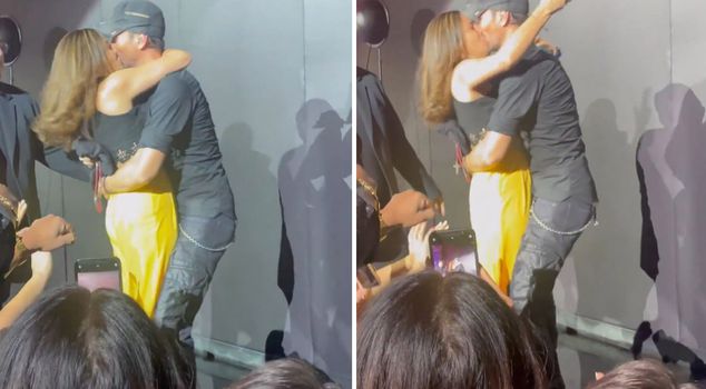 The moment that marked the concert! She locked lips with a female fan.