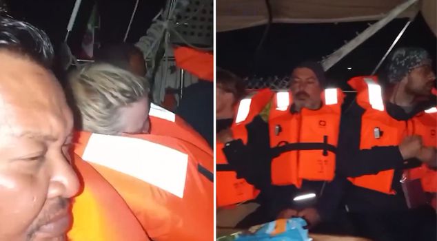 First images from the Global Sumud Fleet: Activists in life jackets await the raid