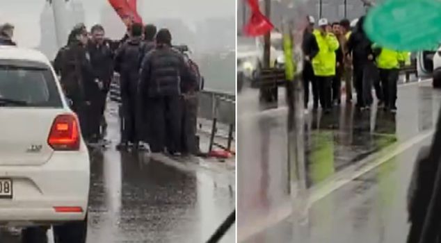 Dozens of people wanted to close the bridge and protest, the police intervention was harsh.