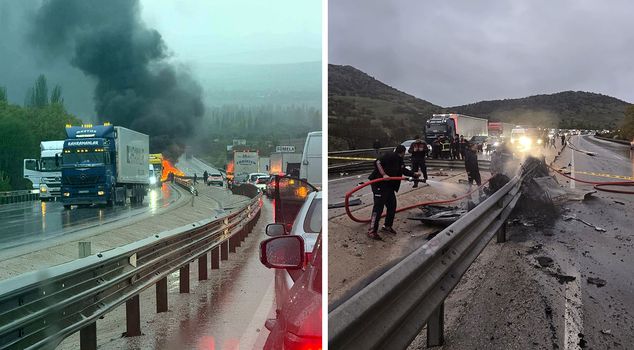 Водитель автомобиля, который врезался в барьеры и загорелся, погиб ужасной смертью.