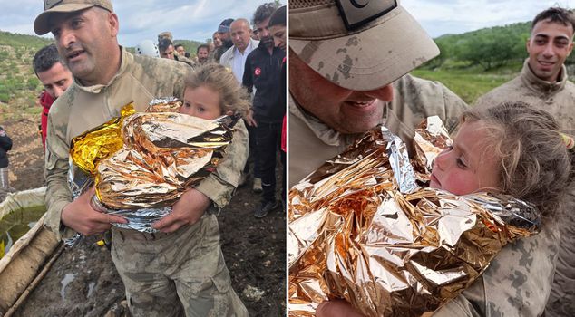 A team of 500 people searched for 17 hours! Little Melike was found safe and sound.