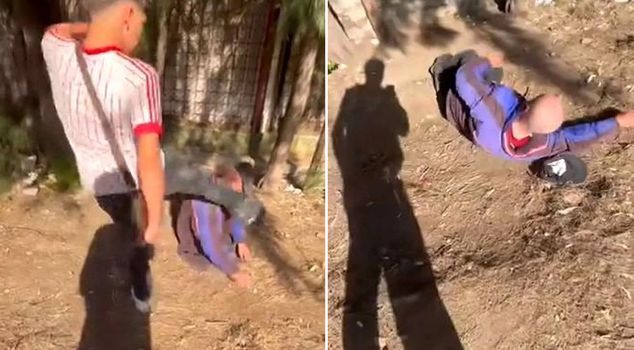 2 children who kicked the old man were released