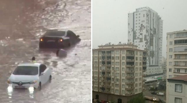 Heavy rain and storm in Gaziantep and Kahramanmaraş: Roofs blown off, roads turned into lakes