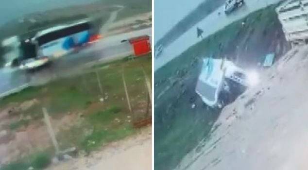 The bus accident in Malatya that killed 4 people was captured on camera