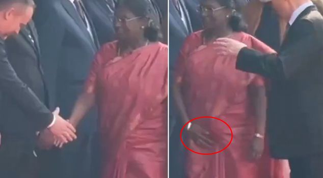 Indian President Murmu's gesture next to Putin drew attention.