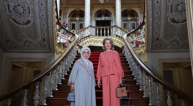 Emine Erdogan introduced Turkish culture to Queen Mathilde of Belgium.