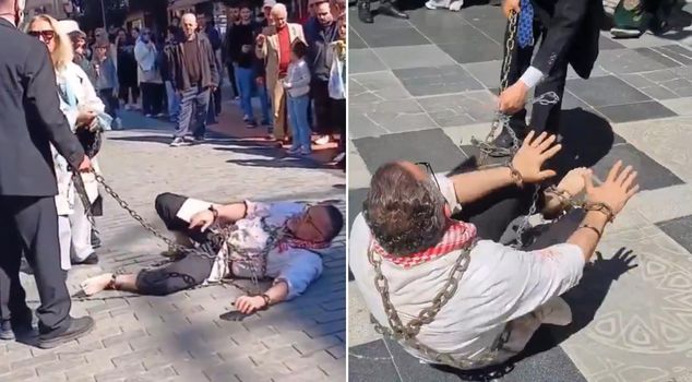 Notable Israel protest in Trabzon! Citizens watched in astonishment