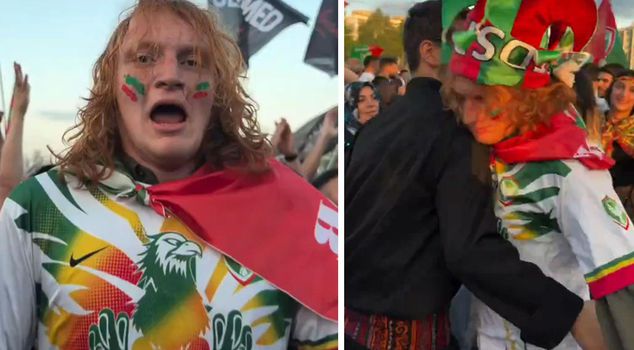 The young American who attended Amedspor's celebrations was ecstatic.