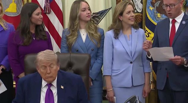 Trump dozed off during the event in the Oval Office.