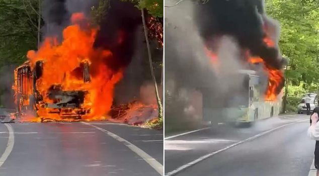 IETT bus went up in flames! Driver evacuated 25 passengers