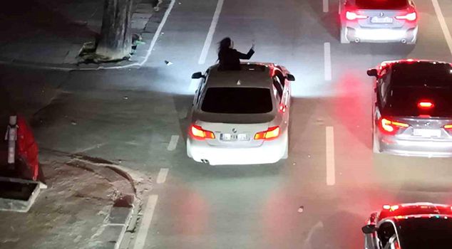 He stuck his head out of the sunroof, and when he got a ticket, he cursed.