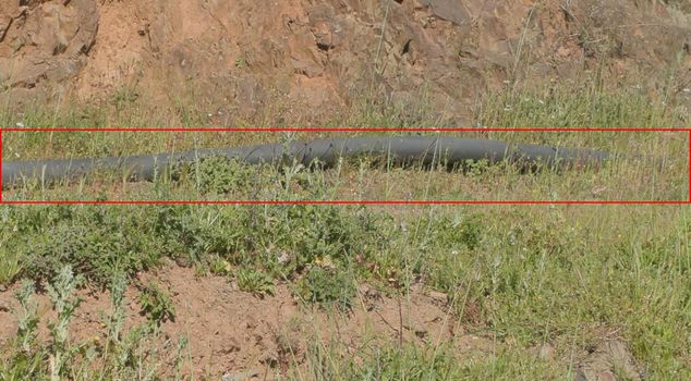 The image is from a lake in Istanbul! Miles of pipeline emerged.