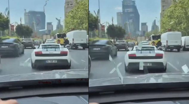 Изображение из Стамбула! Из роскошного автомобиля разбрасывали пачки евро.