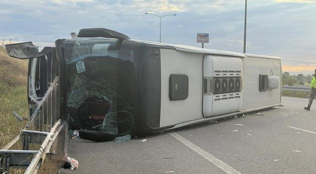 A passenger bus overturned in Susurluk: 25 injured