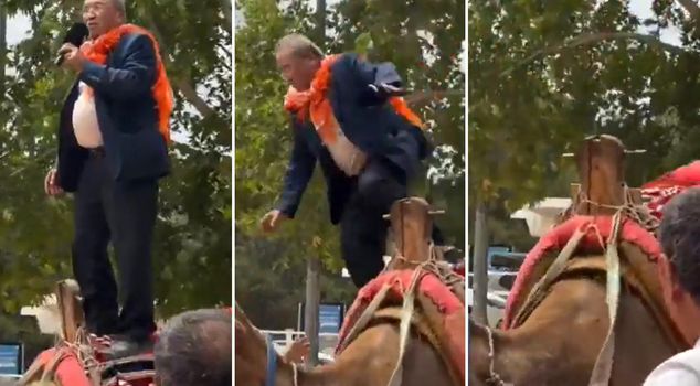 Former mayor fell from a camel in Antalya
