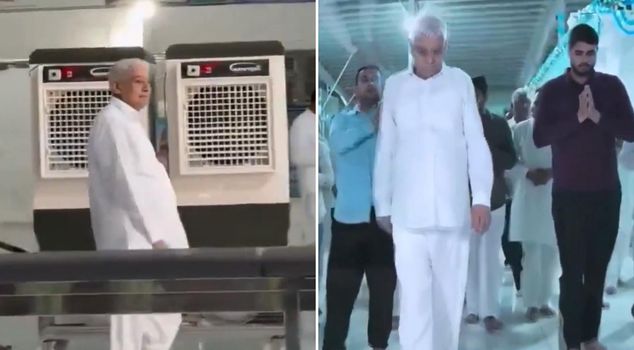 We've seen this too! In India, a politician overwhelmed by the heat is carrying an air conditioner with them.