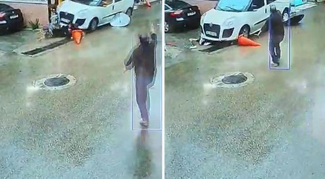 A van plowed into pedestrians, the moment captured on camera.