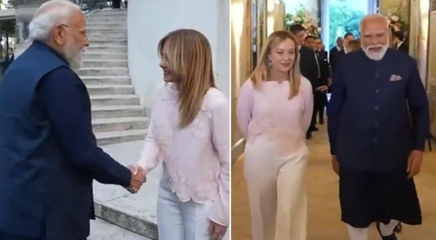 The outfit Meloni wore to welcome Modi became a topic of discussion: As if in her own garden.