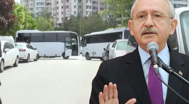 The streets leading to Kılıçdaroğlu's house were closed by riot police units.