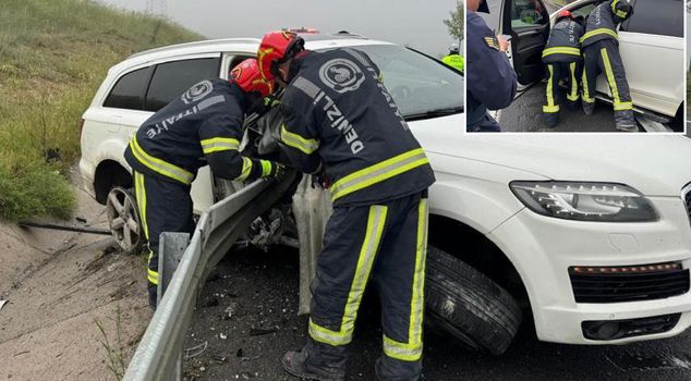 Driver of luxury car impaled on barriers dies