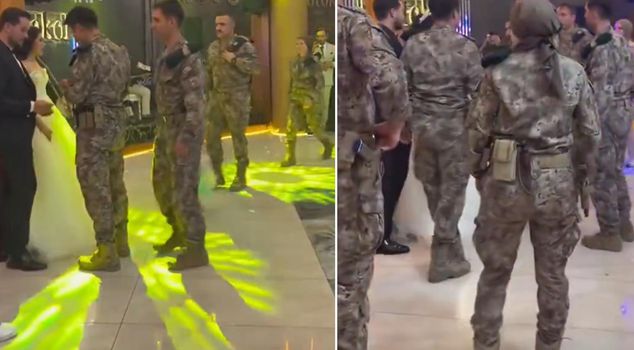 When the groom became a special forces operative, they arrived at the wedding like this