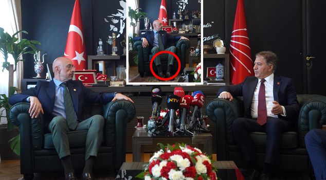 As İYİ Party Deputy Group Chairman Poyraz spoke, eyes kept drifting to his pants.