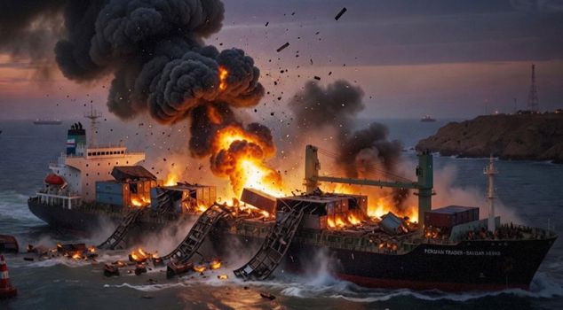 US warplanes struck a Gambia-flagged ship heading towards Iranian ports.