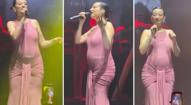 Melike Şahin, who appeared on stage with a prominent baby bump, drew criticism for her performance.