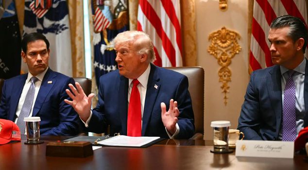 First statement from the 2-hour Iran meeting of US President Trump