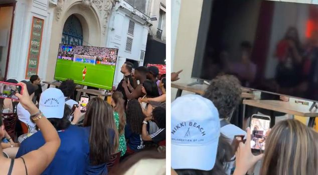 Look at what happened when the last penalty was taken! Chaos broke out all of a sudden.