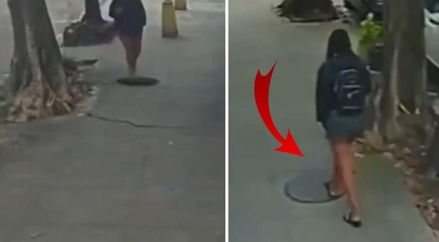 While walking on the road, he fell into a sewer canal.