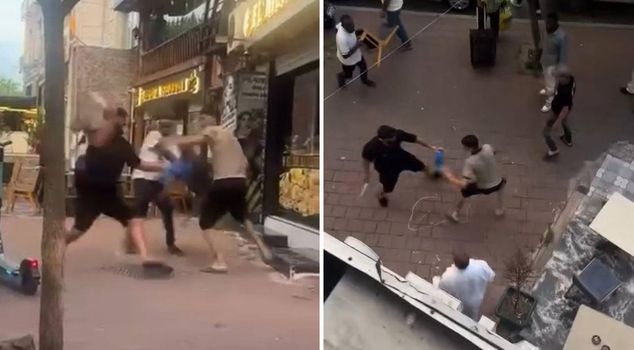 Драка с ножами между иностранцами в Фатихе