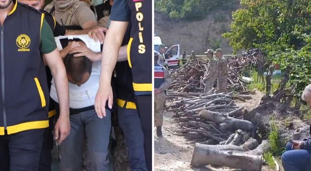 A person who killed his spouse by beating them with wood was caught.