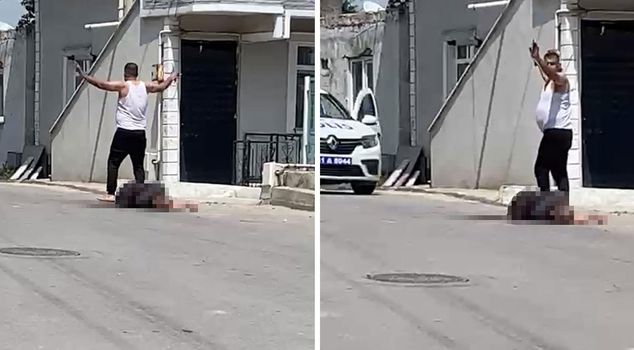Lynching attempt against suspect who stabbed his wife in the middle of the street